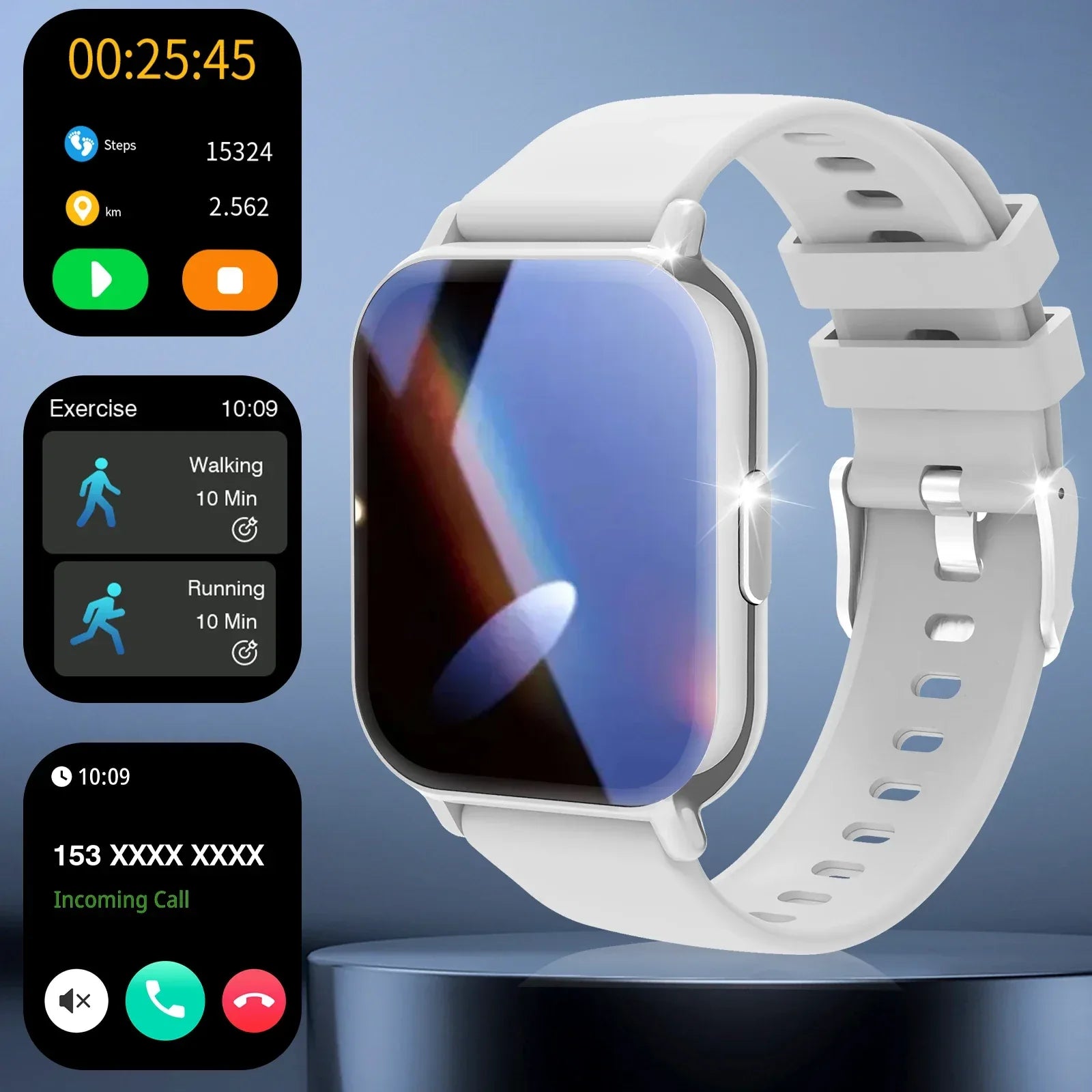 Smart watch, wireless calling /dial,for iPhone/Andriod, multi -Sport mode, calling reminder and rejection, SMS reminder - Wear444