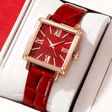 1pc Fashionable and Minimalist Women's Square Belt Quartz Watch New Popular Retro High-end Roman Watch