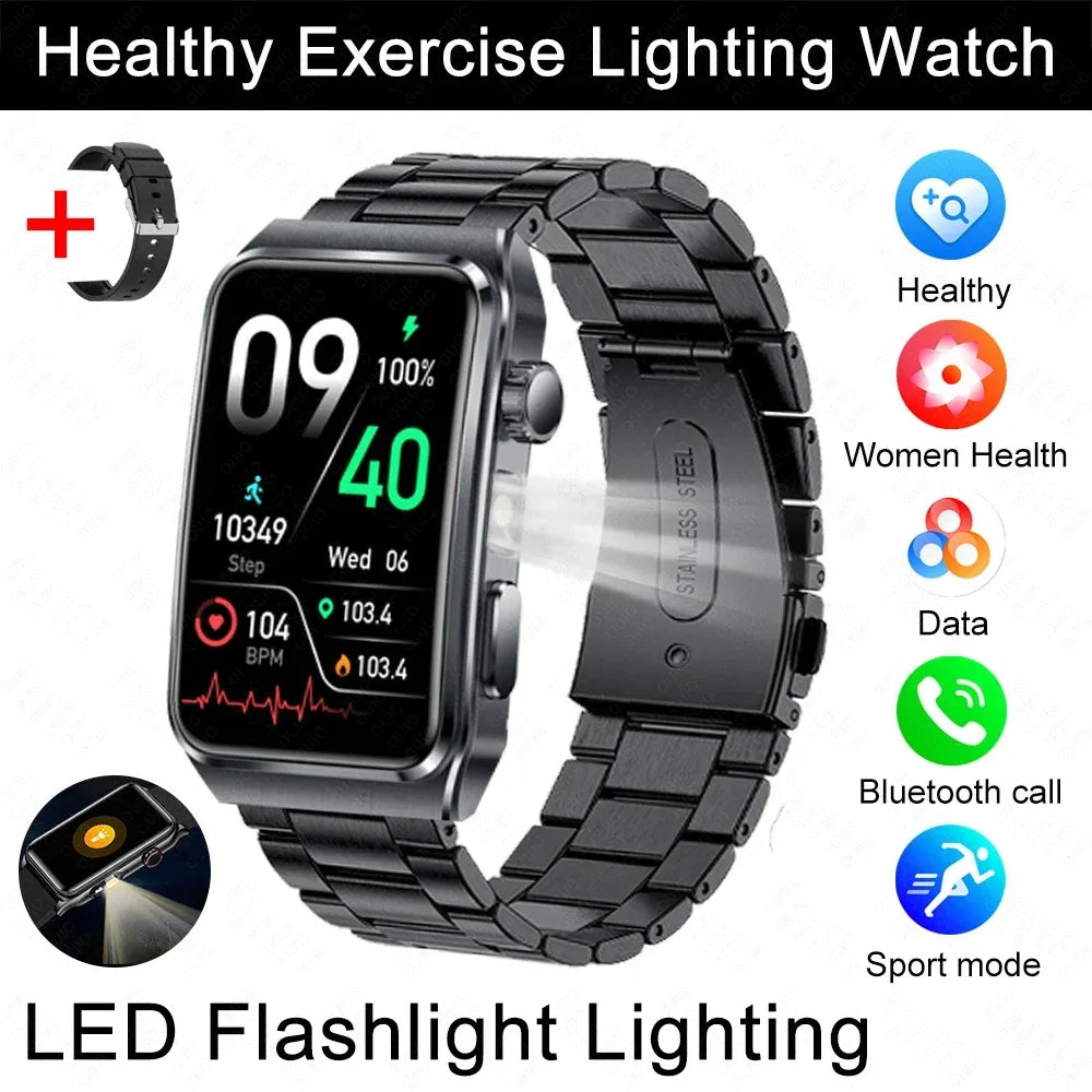 2025 New Nursing Grade ECG+PPG Pulse therapy Smartwatch Men Blood lipid Uric acid Bluetooth call Health Bracelet For Android iOS - Wear444