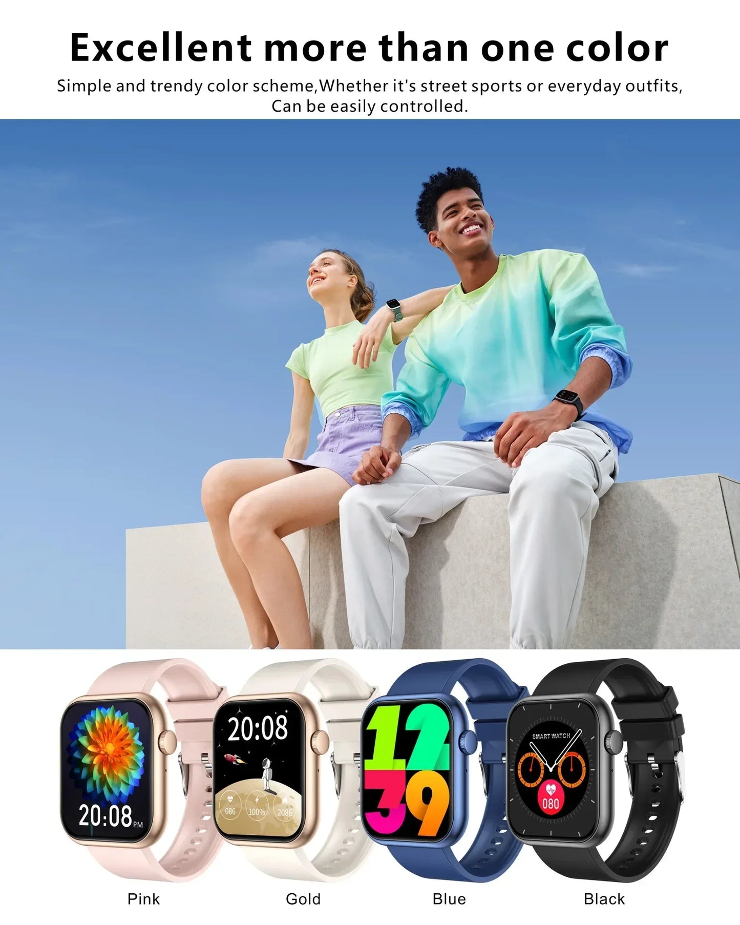 For Apple iPhone 14 Pro Max 14 Plus 13 12 Pro Max Mini 2023 Smart Watch 1.28" BT Call Sports Sleep Monitor Heart Rate for Men - Wear444