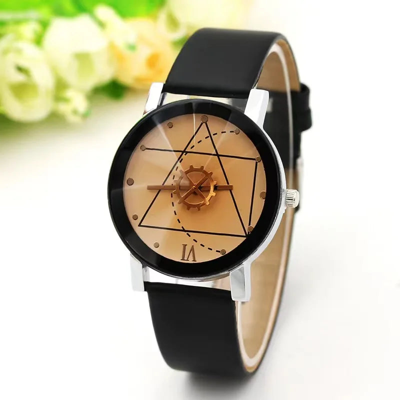 WOKAI high quality casual men's belt quartz watch classic retro Roman simple style business male student electronic clock