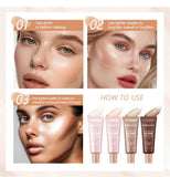 4 Colors Moisturizing Glow Foundation Liquid Long Lasting Natural Lightweight base Multi-purpose Illuminator Highlight Cream