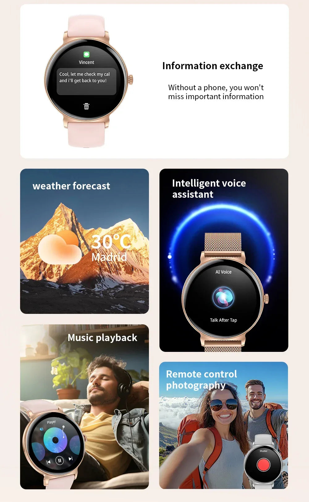 For Android IOS New Ultra Thin Smart Watch Women Screen Always Display Time Sports Bracelet Bluetooth Call Fashion Smartwatch - Wear444