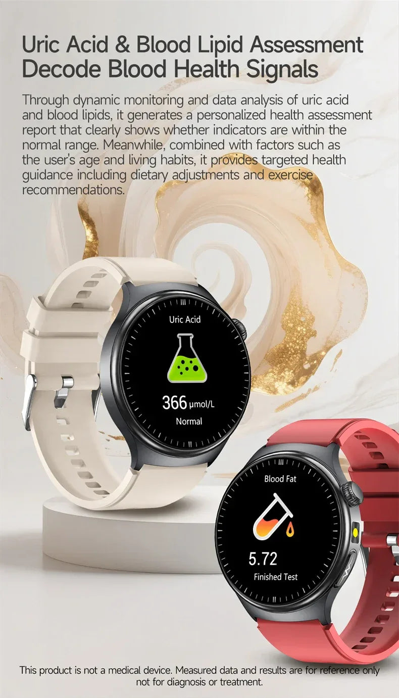 2026New Smart Watch Men Sport ECG Heart Rate Blood Pressure Health Diagnosis Uric acid Waterproof Smartwatches For Men women box - Wear444