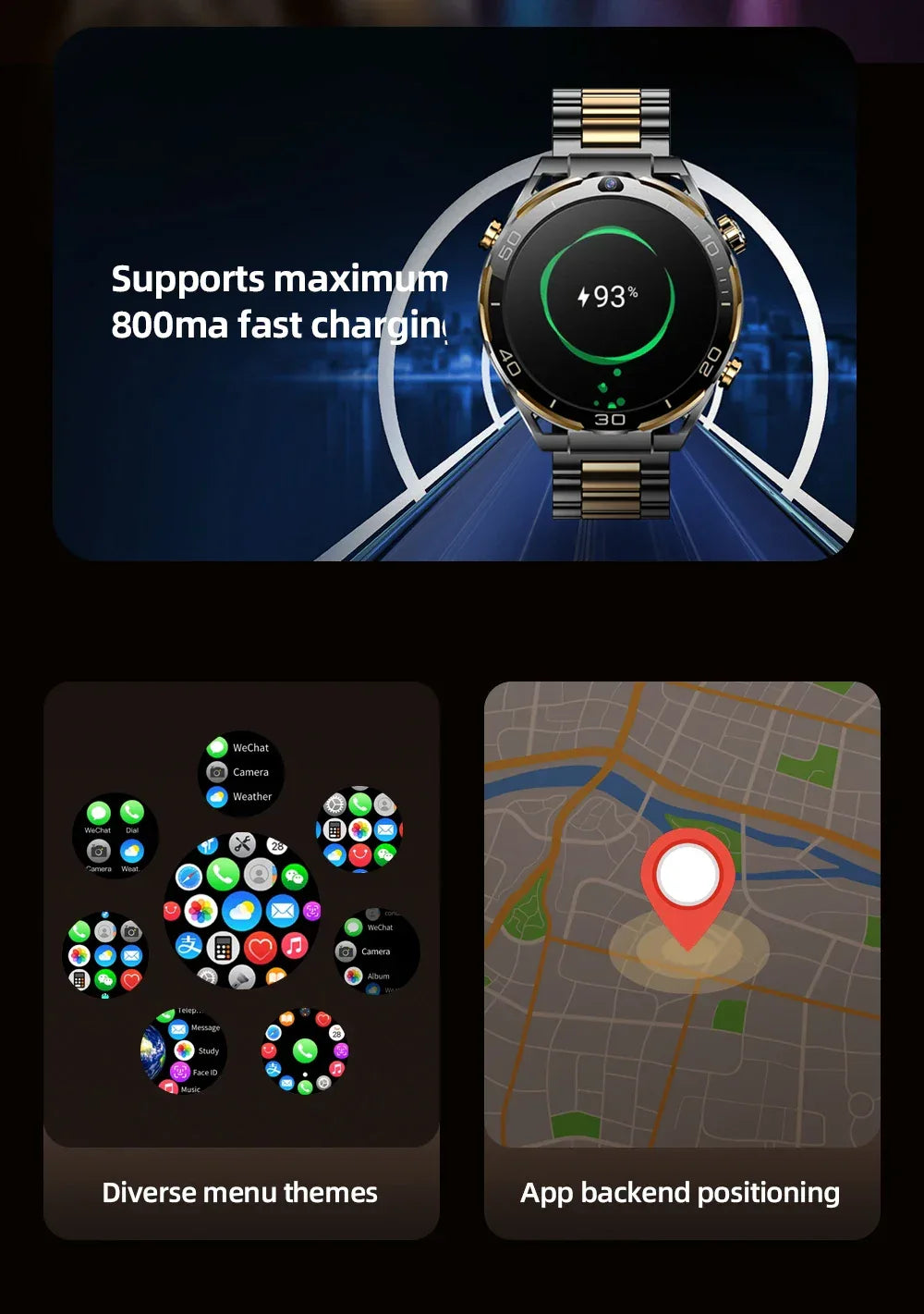 Global Android 10 Smartwatch MTK MT6762 Octa-core CPU 4G Lte Smart Watch 6GB Ram 128GB Rom API 29 Dual Camera Wifi Gps Sim Card - Wear444