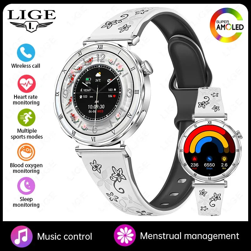 2025 New Fashion Smart Watch Women AMOLED Screen Bluetooth Call Watches Custom Dials Female Health Music Sport Ladies Smartwatch - Wear444