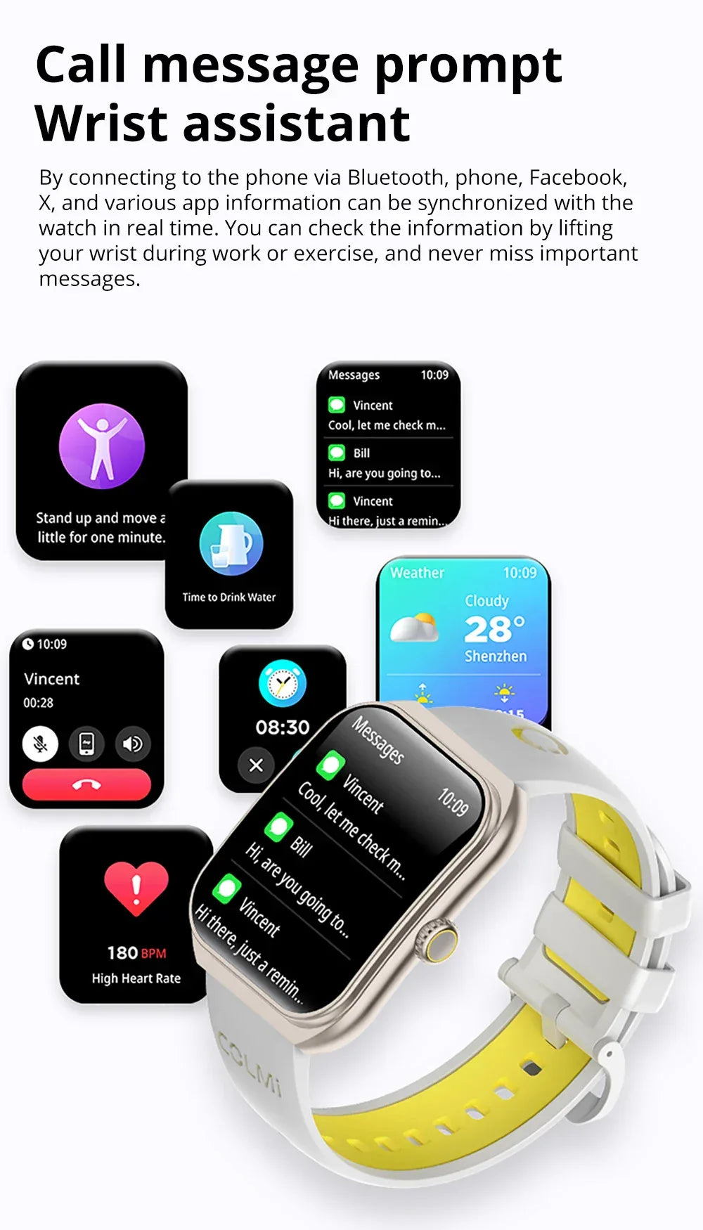 COLMI P86 1.93" AMOLED Smartwatch Men Health Manager Bluetooth Call IP68 Waterproof Smart Watch Women For Xiaomi iOS Phone - Wear444