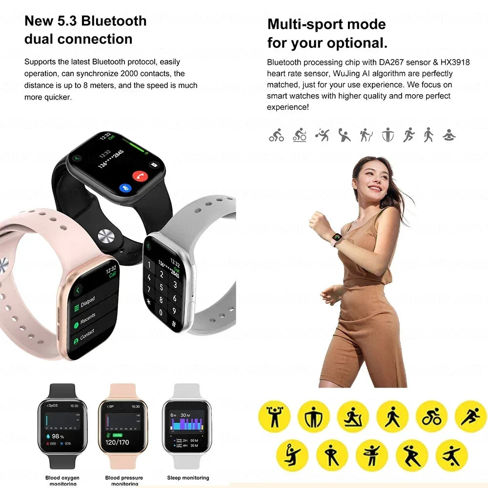 2025 New Original for Apple DT Watch 10 Smart Watch Men AMOLED 4GB Memory Music 3D Surround BT Call Waterproof smart watch Woman - Wear444