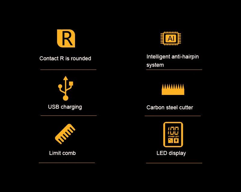 Hair Clipper Professional Electric Hair Clipper Rechargeable Hair Trimmer Machine Men's Electric Shaver Barber Cutting Machine