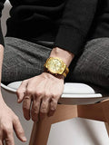 BIDEN Mens Chronograph Stainless Steel Strap Waterproof Date Quartz Watch, Business Casual Wrist Watches