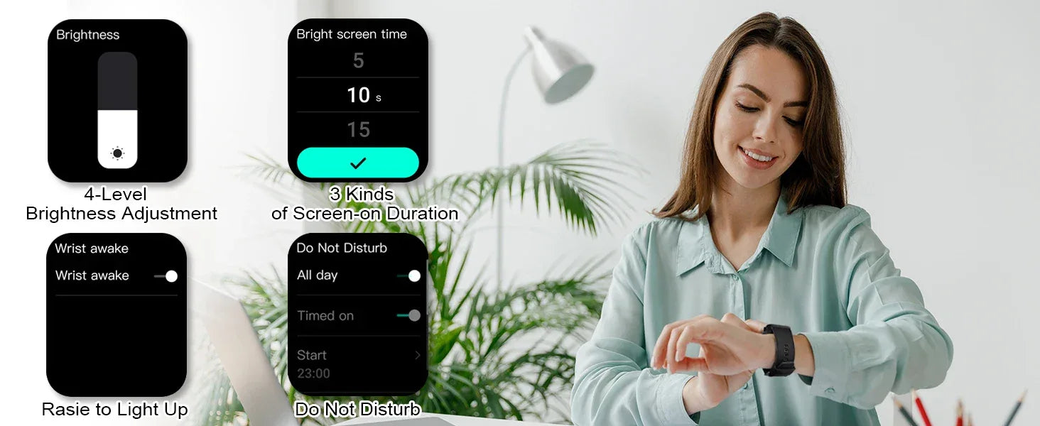 Smart Watch, 1.85" Smartwatch (Answer/Make Call), IP68 Waterproof Fitness Tracker, 100+ Sport Modes, Heart Rate and Sleep Monito - Wear444