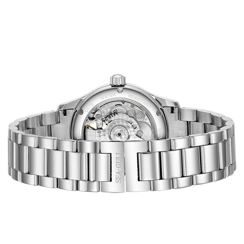 Seagull flywheel movement open heart dial close-up — Wear444