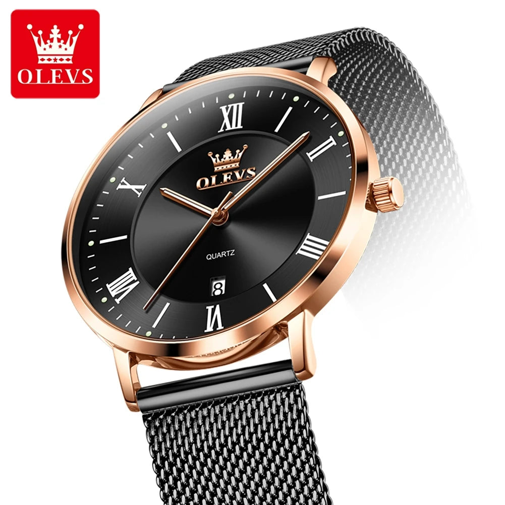 OLEVS Premium Stainless Steel Business Watch - Waterproof Quartz Timepiece