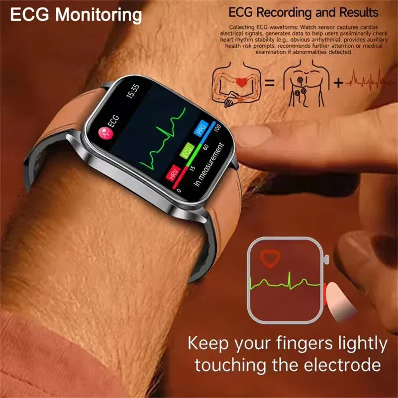 2025Hot AI-GPT Diagosis ECG Health SmartWatch Blood Pressure Lipid Uric Acid 650nm Dual-Probelaser Heart Analysis Smart bracelet - Wear444