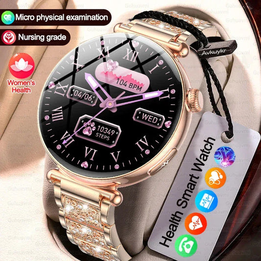 2026 New Women AI Smart Diagnosis Smart Watch HRV+ECG Uric Acid Blood Oxygen Health Monitor IP68 Waterproof Sports Smartwatches - Wear444