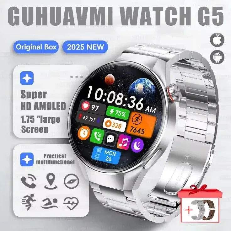 2025 New Originl Watch G5 PlUS Smart Watch 1.75" HD AMOLED Screen GPS track Heart Rate Bluetooth Call Compass Smartwatch for Men - Wear444