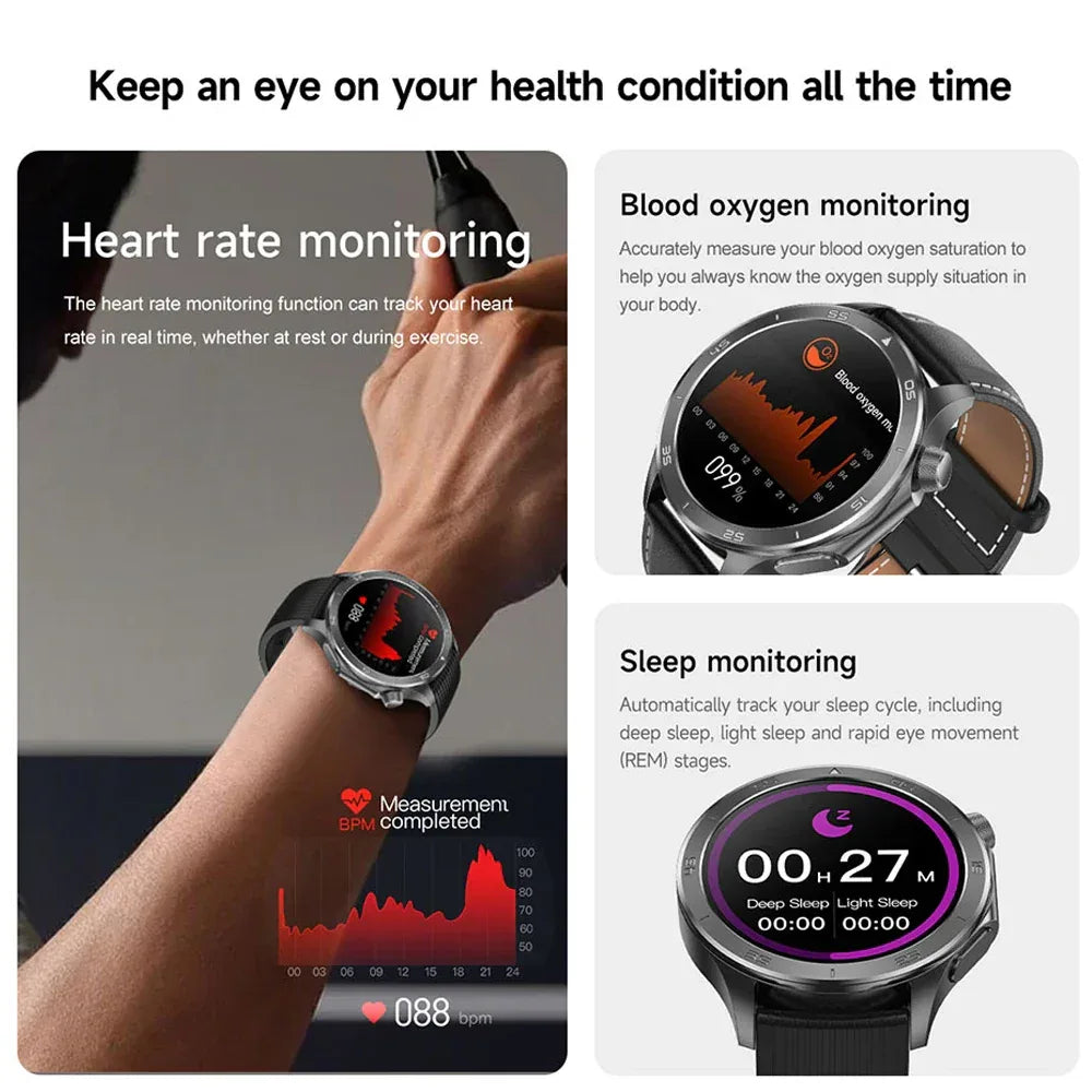 2025 New OPPO X2 Smart Watch Men's GPS Sports IP68 Waterproof Compass Heart Rate Blood Oxygen Bluetooth Call Smartwatches IOS - Wear444
