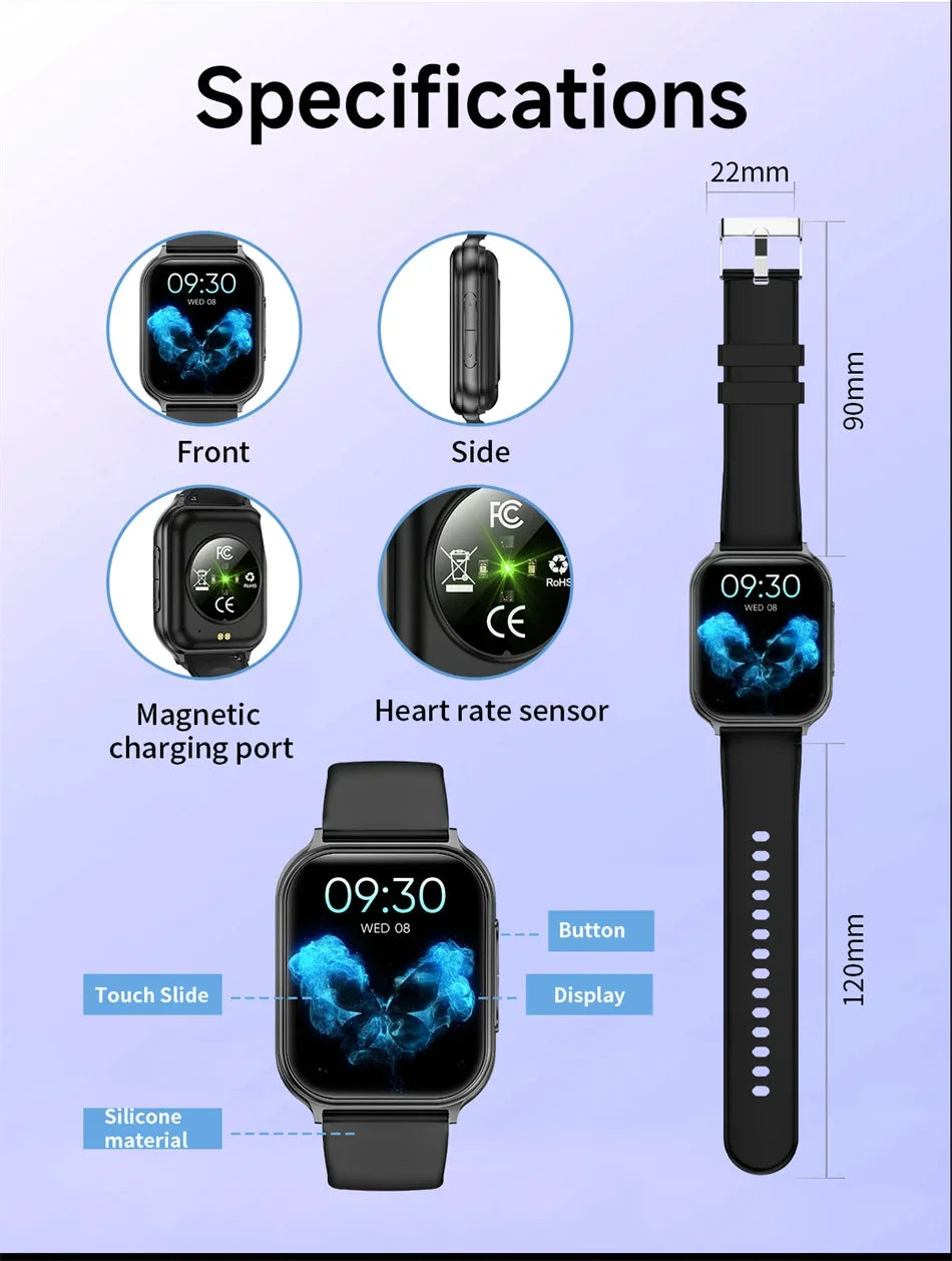 700mAh Lady fashion Smart Watch Men Women Heart Rate Blood Pressure Fitness Tracker Bluetooth Call Smartwatch Man For Android - Wear444