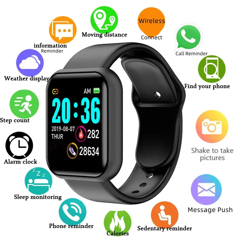 Multifunctional Smart Watch Men Women Bluetooth Connected Phone Music Player Fitness Sport Bracelet Sleep Monitor D13 Smartwatch - Wear444