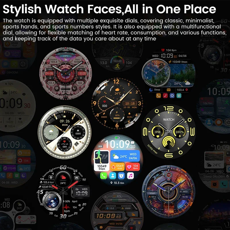 2025New For Android and ios Smart Watch Men AMOLED Screen GPS Motion trajectory Heart Rate Bluetooth Calls SmartWatch Waterproof - Wear444