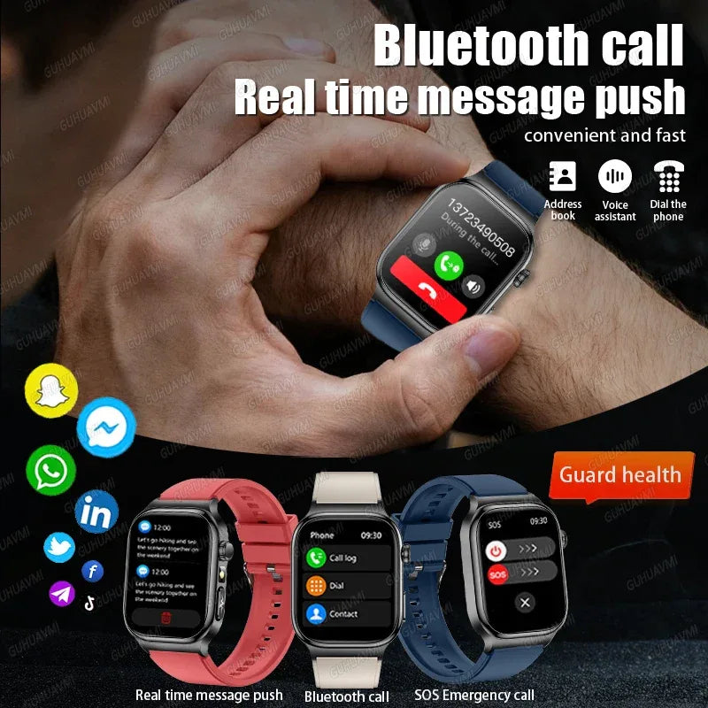 Accurate Measurement Health Smart Watch ECG+PPG Uric Acid Blood Pressure Blood Lipids BT Call Bluetooth Sport tracker Smartwatch - Wear444