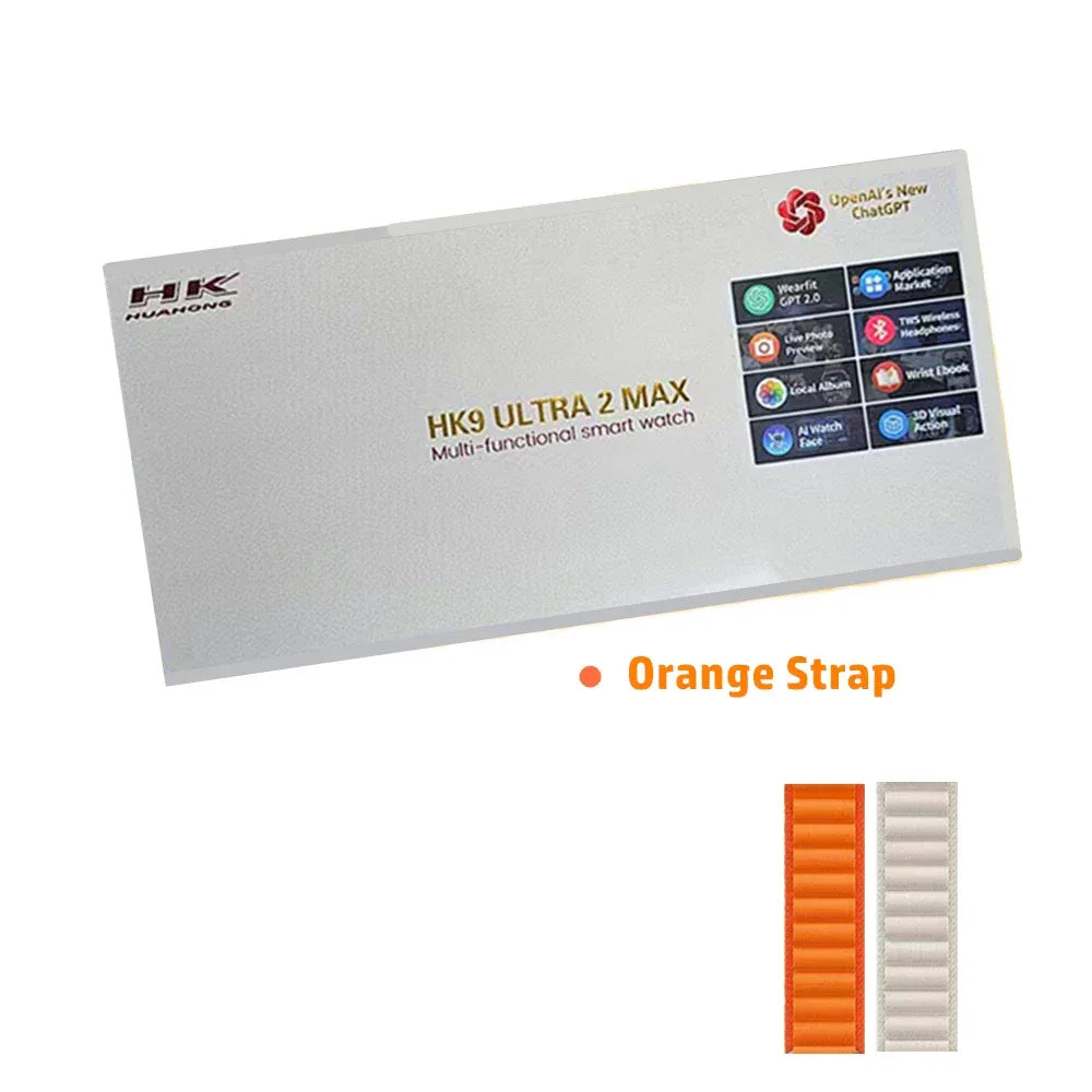 HK9 Ultra 2 MAX Gen4 AMOLED Screen Smart Watch 2GB ROM ChatGPT Local Music Album E-Book Connect TWS For IOS Android Smartwatch - Wear444