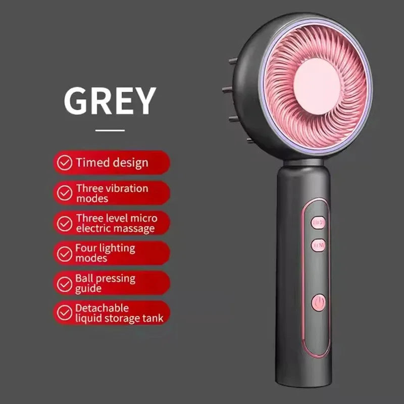 Electric Hair Regrowth Brush with Infrared Light Machine Acupoint Scalp Massage Anti-Hair Loss Exercise Hair Scrubber Combs