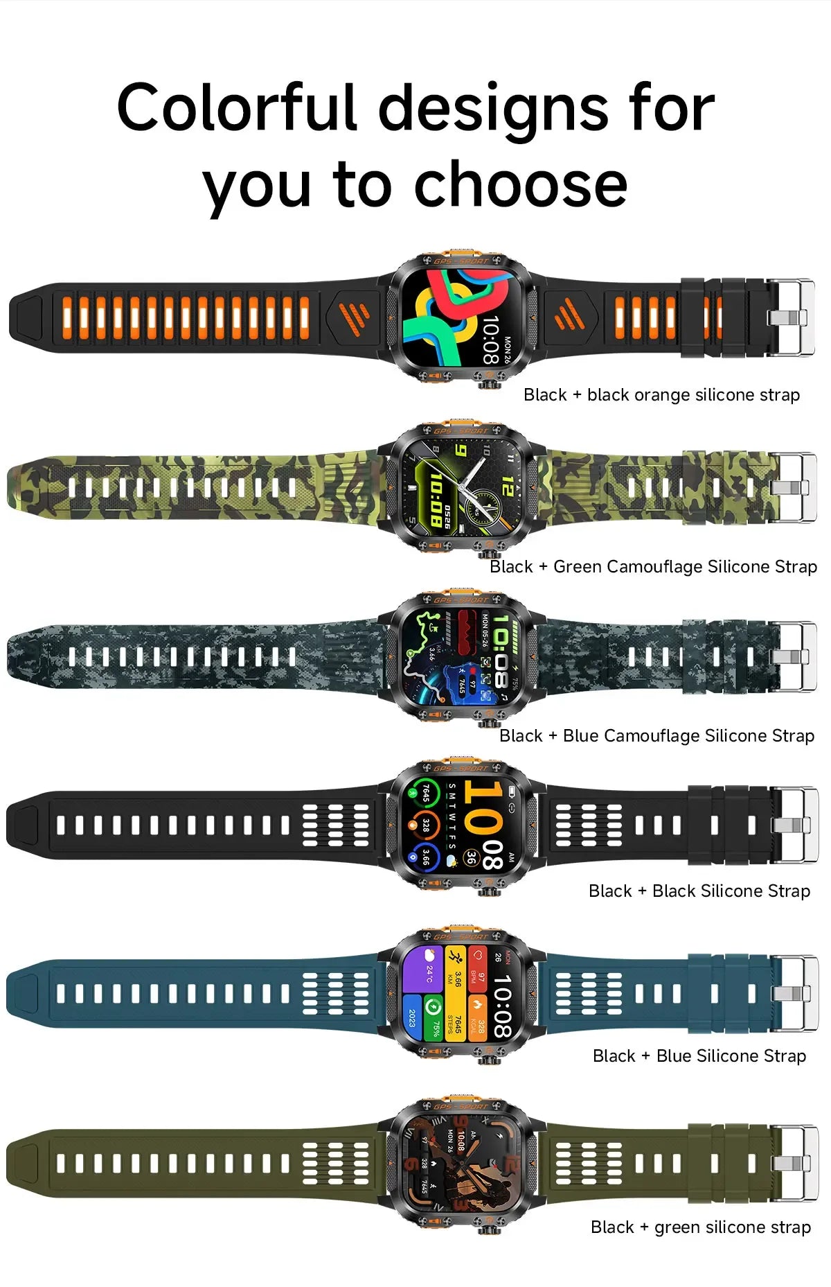2025 New GPS Military Outdoor Sports Smart Watch Men 2.01-inch AMOLED 3ATM IP69K Waterproof Compass Call Swim Fitness Smartwatch - Wear444