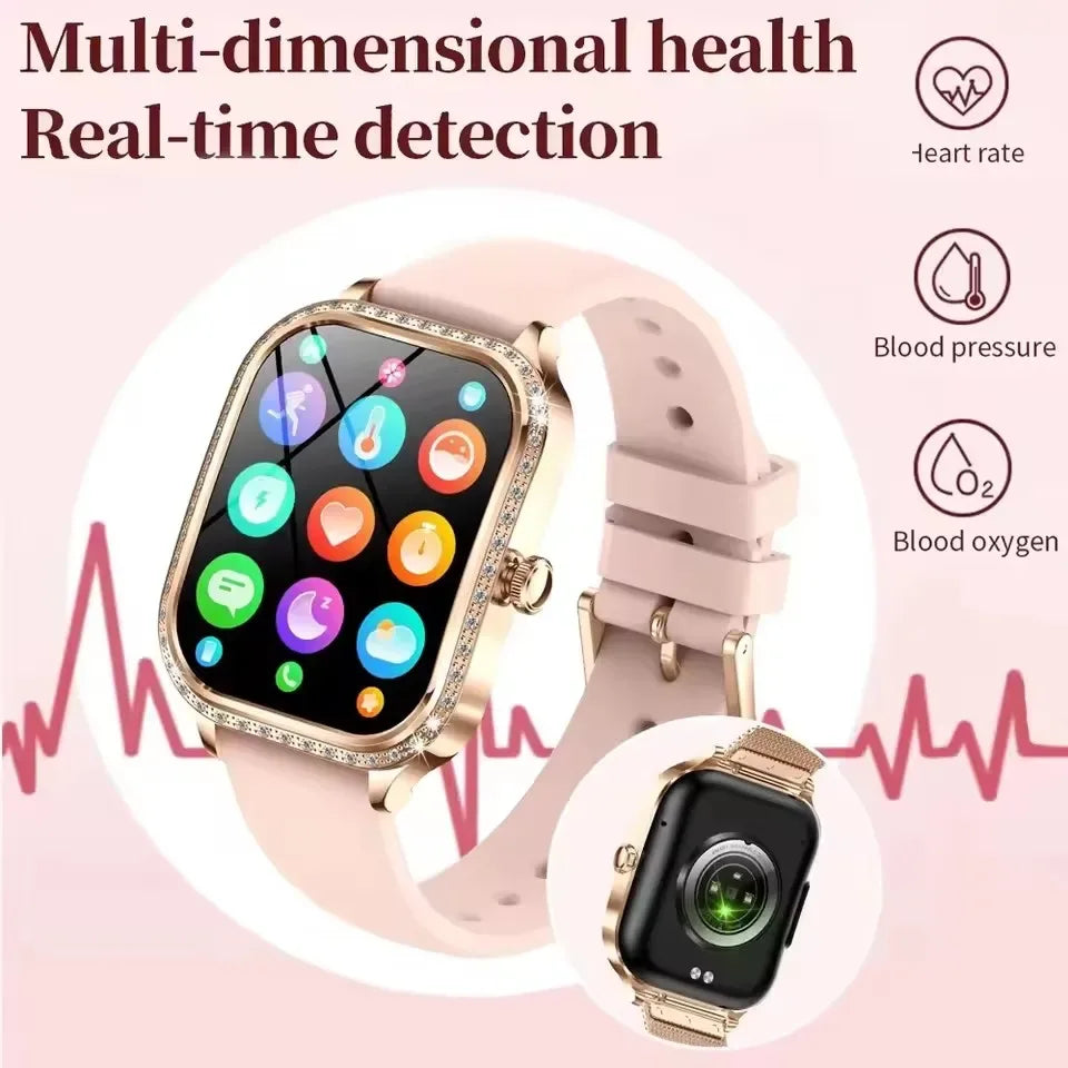 2026New Women Fashion Smartwatch HD Curved Screen Female Menstrual Tracking Waterproof Sports Fitness Bluetooth Call Smart Watch - Wear444