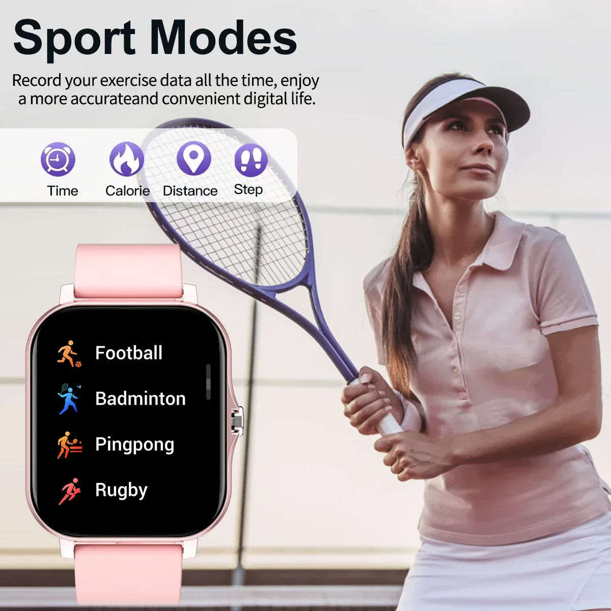 Smart watch, call, message reminder, compatible with iPhone/android mobile phone, smart sports watch suitable for men and women - Wear444