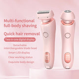 2-in-1 Electric Hair Removal Machine for Women Ladies Private Part Hair Shaver Trimmer and Epilator Household