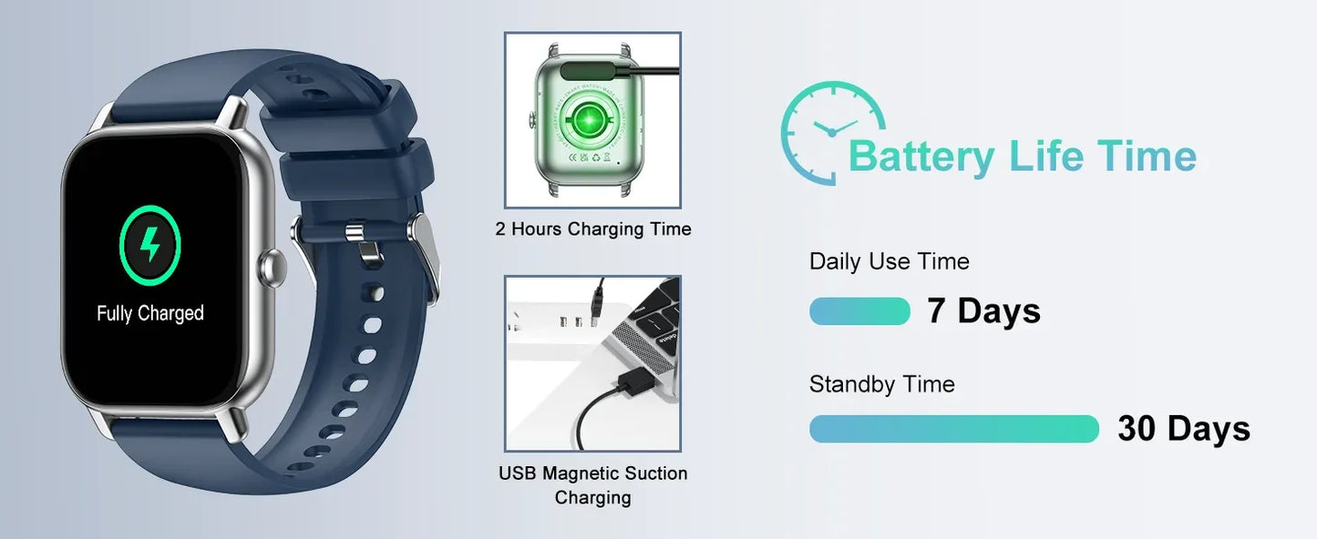 Smart Watch, 1.85" Smartwatch for IP68 Waterproof, 110+ Sport Modes, Fitness Activity Tracker, Heart Rate Sleep Monitor. - Wear444