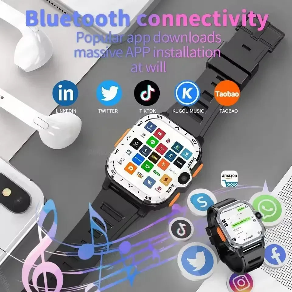 Android WhatsApp Smart 5G Video Voice SOS Call Camera Watch GPS WIFI Trace Locate SIM Card Phone Smartwatch Google Play 8GB+64GB - Wear444
