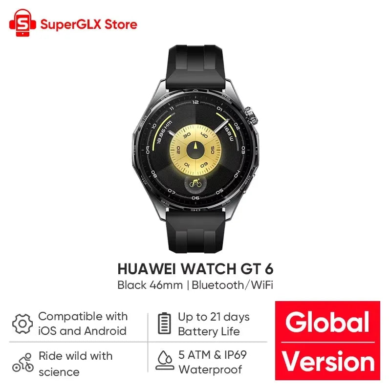 2025 New HUAWEI WATCH GT 6 Global Version Smartwatch Features AMOLED Screen 41mm/46mm Compatibility iOS and Android Supports NFC - Wear444