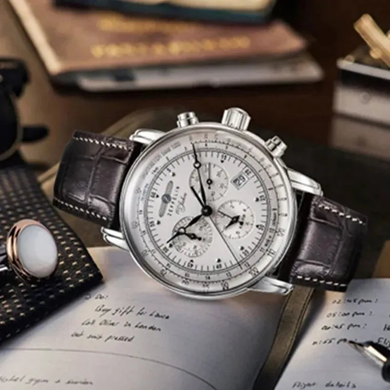 ZEPPELIN Airship Watch - Vintage Leather Business Classic