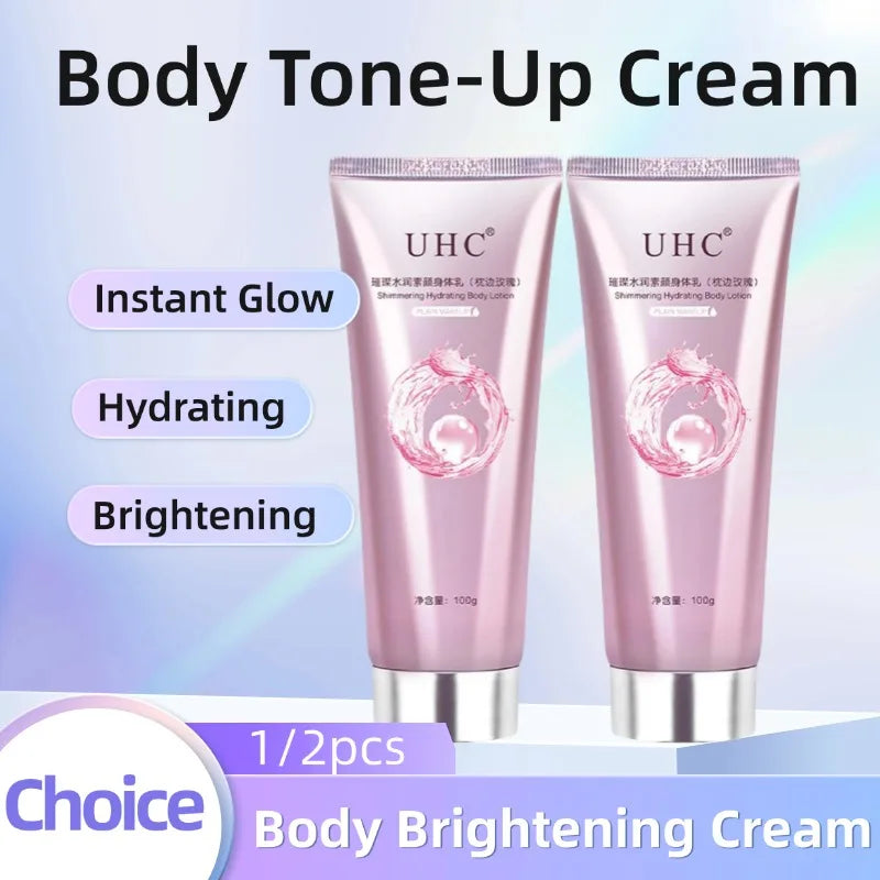 Body Brightening Cream Instant Glow Moisturizer Hydrating , Tone-Up Lotion for Radiant Skin,Lazy Girl Essential 1/2pcs