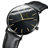 Top Brand Mens Watches Fashion Ultra Thin Analog Quartz Watches Leather Belt Simple Temperament Men's Clock relogios masculino