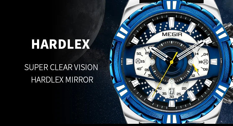 MEGIR Luxury Chronograph Watch - Leather Belt Luminous Sports Business