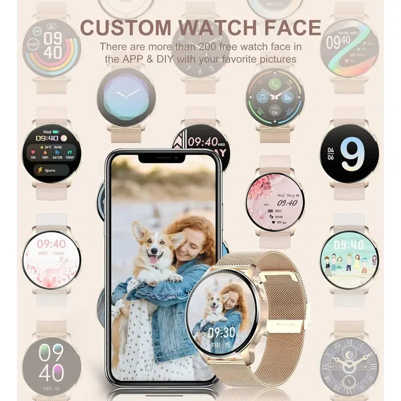 Smart Watch for Women (Answer/Make Call), Fitness Tracker for Android and iOS Phones Waterproof Smartwatch with 1.32" HD Full - Wear444
