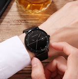 Top Men Quartz Watch With Japanese Movement Simple Blue Black Stainless Steel Mesh Belt Waterproof Travel Fashion Men Wristwatch