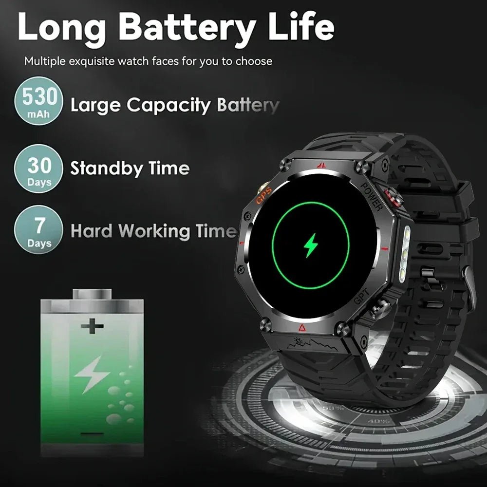 SENBONO GPS Smart Watch Men Built-in GPS Bluetooth Call AI GPT Fitness Tracker Waterproof Military Sports Smartwatch for Men - Wear444