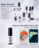 7ml Glow in the Dark Top Coat, Luminous Effect Functional Soak Off Gel Nail Polish Easy to Apply for Starter Salon Nail Manicure