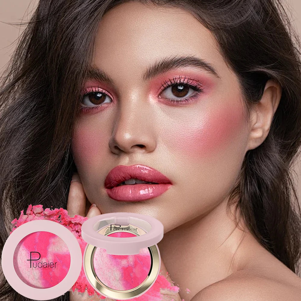 Pudaier Multi-purpose Brightening Glossy Blush Cream, suitable for daily makeup-holiday gift, easy to carry