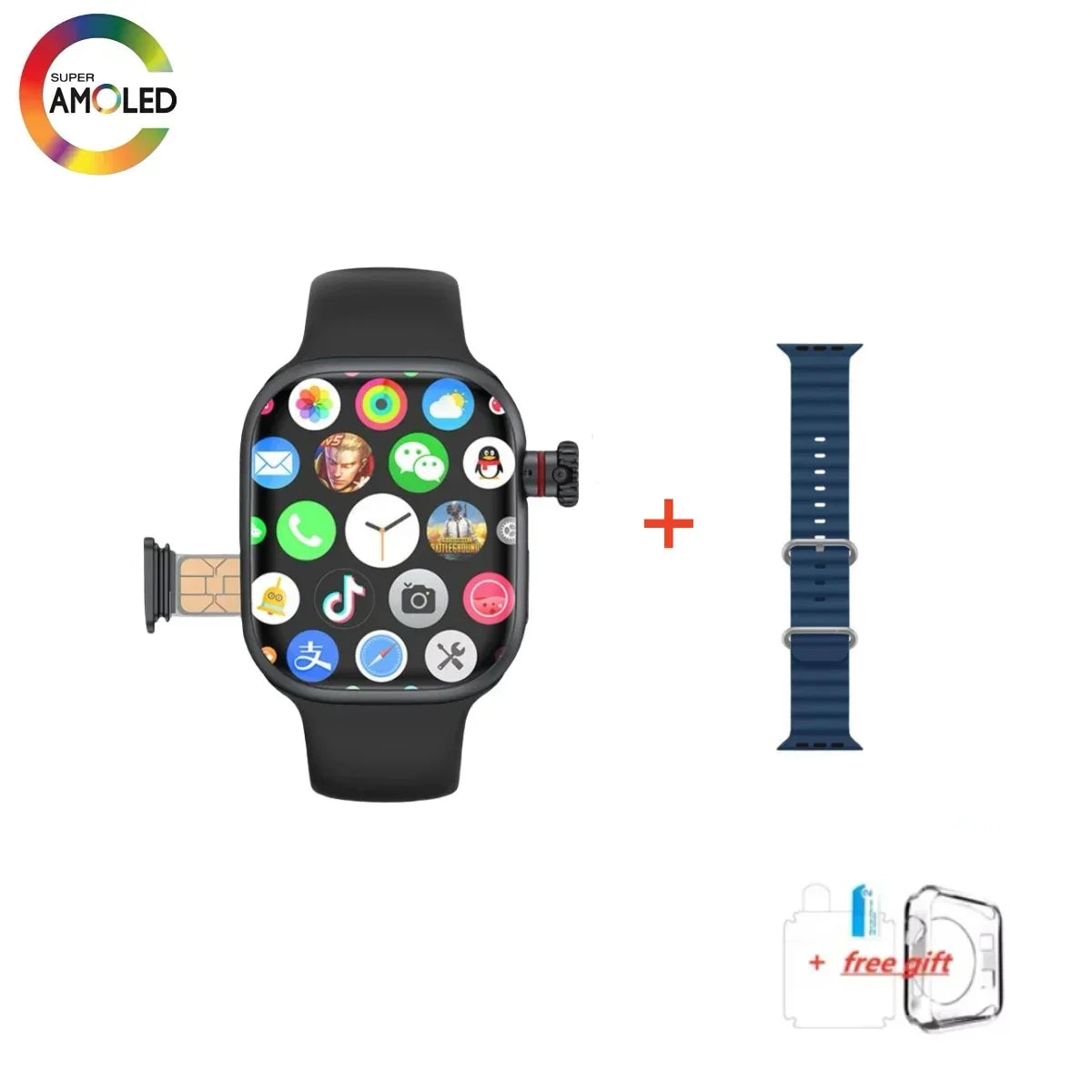 CD99 watch X 5G smartwatch 2.29inch AMOLED 5G LTE smart watch with 180 ° rotary camera GPS WiFi SIM card slot health monitoring - Wear444