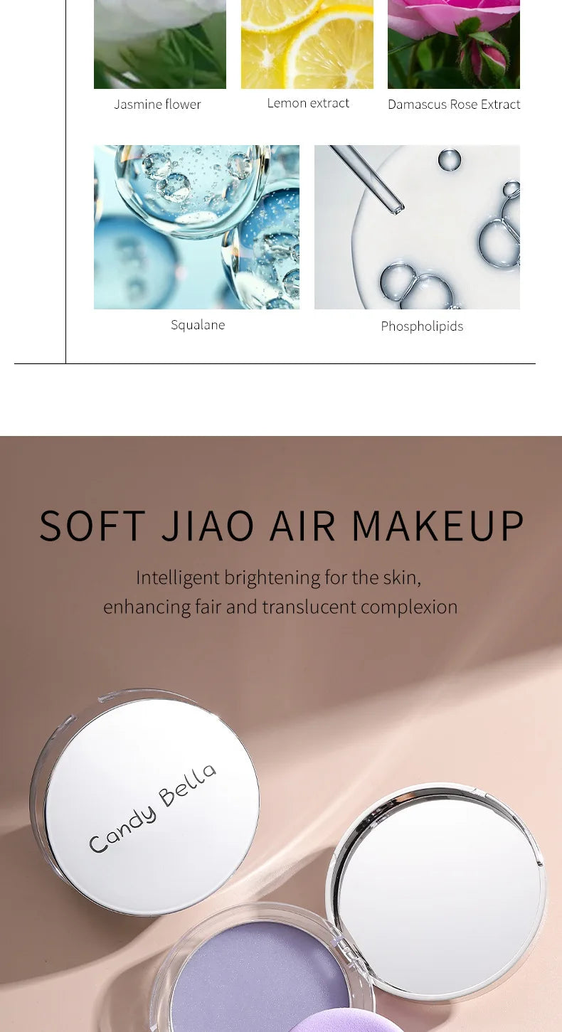 Candy Bella Violet&Blue Cream To Powder Skin-friendly Skin Natural Face Long Lasting Oil-controlling Contouring Powder Cosmetics