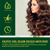 60ml Olive Oil Hair Styling Mousse Curl Styling Long Lasting Moisturising Repair Dry Damaged Curl Care Anti-Frizz Mousse