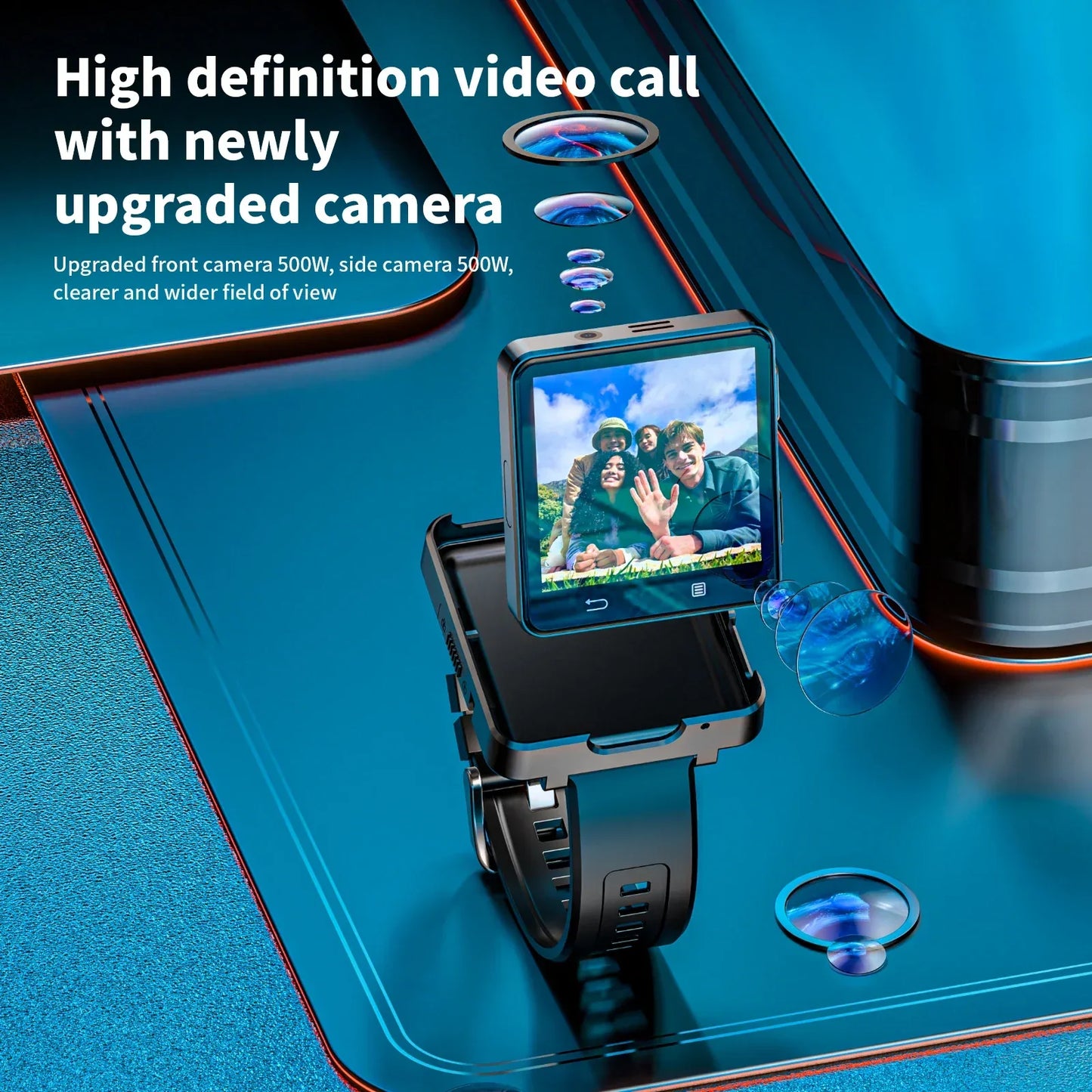 LOKMAT New APPLLP 2 MAX Dual Camera Android 11 Watch Phone Wifi Videos Calls Smart Watch Network Detachable Strap Mini Phone - Wear444