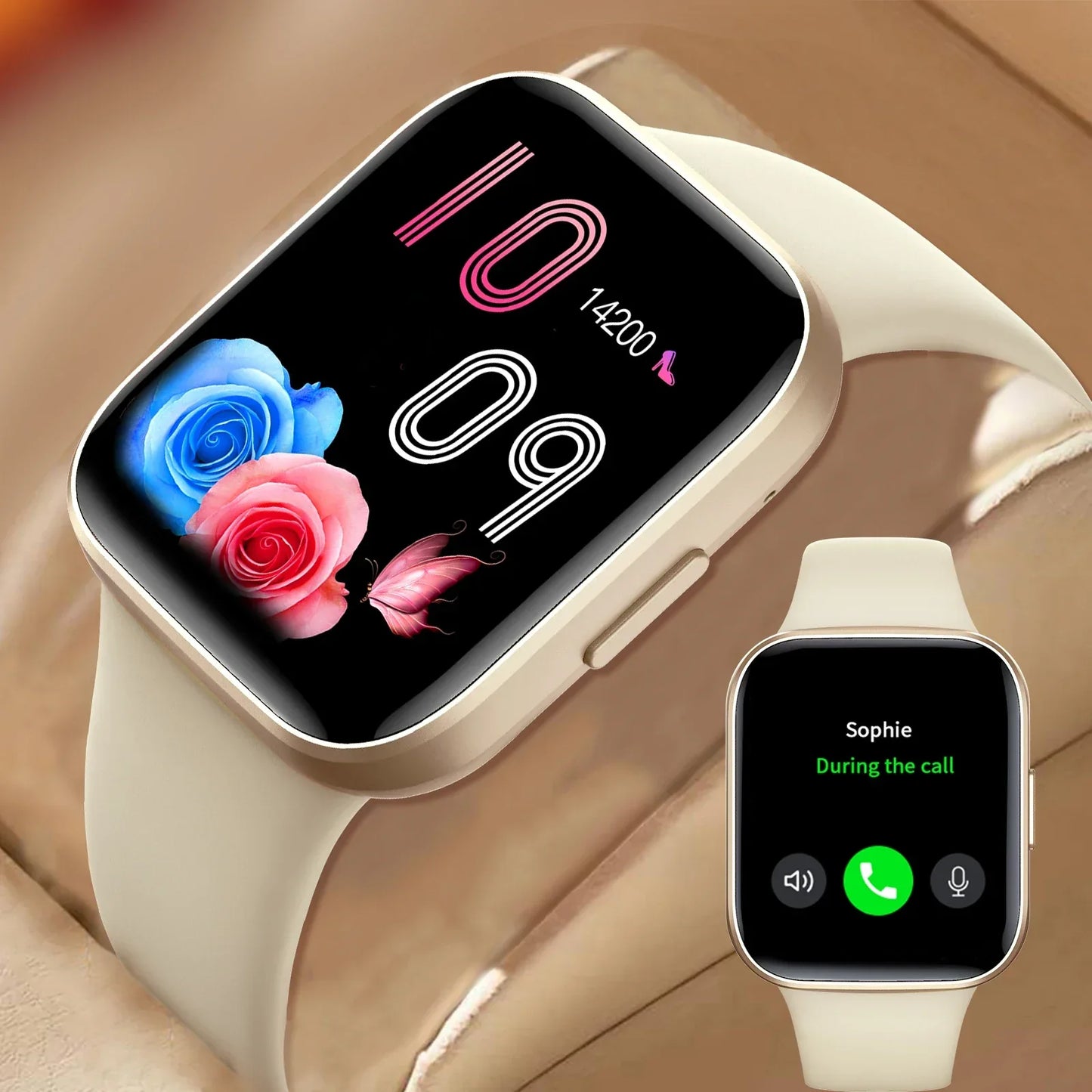 Smart watch, wireless calling /dial,for iPhone/Andriod, multi -Sport mode, calling reminder and rejection, SMS reminder - Wear444