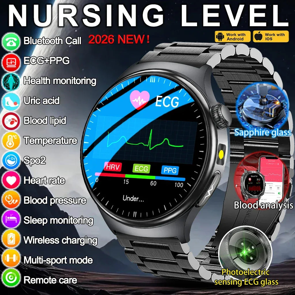 2026New Smart Watch Men Sport ECG Heart Rate Blood Pressure Health Diagnosis Sport Fitness tracking Smartwatches For Men women - Wear444