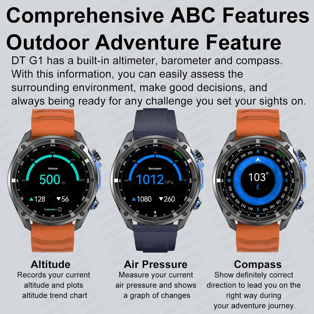 2025 New T-Rex Tactical Smartwatch Built-in GPS Offline Map 4GB Memory 5ATM IP69K Swimming Waterproof Men Militray Smart Bracele - Wear444